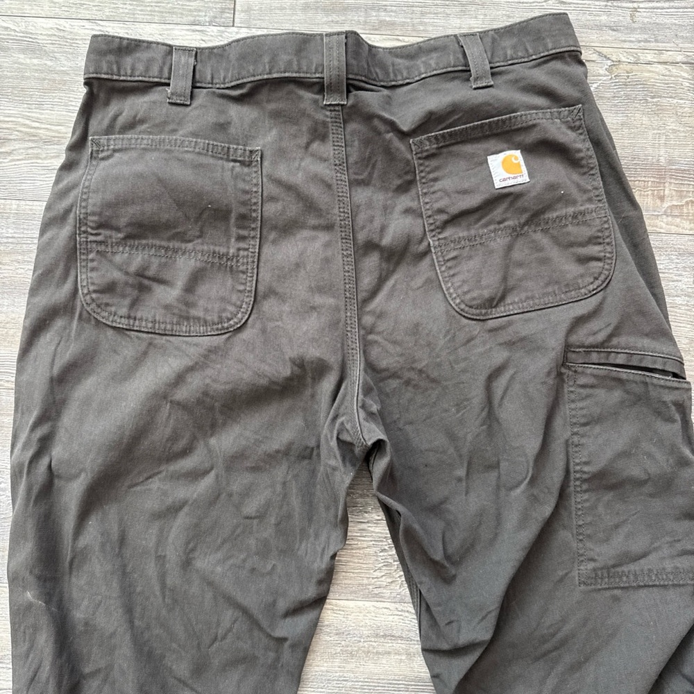 Carhartt Relaxed Fit Rugged Flex Gray Canvas 5 Pocket Work Pants Men's 38X30